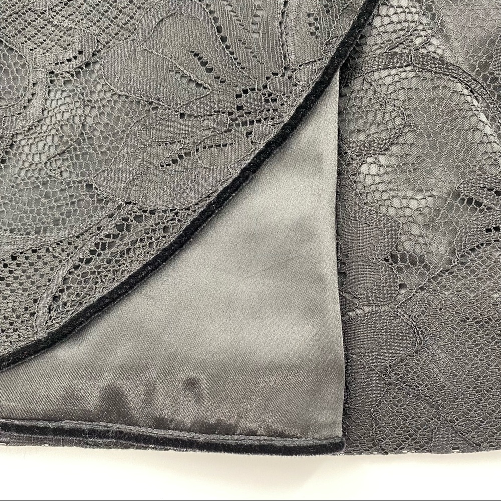 Emporio Armani Black Lace Strapless Faux Wrap Mini Dress - Picture 9 of 10
